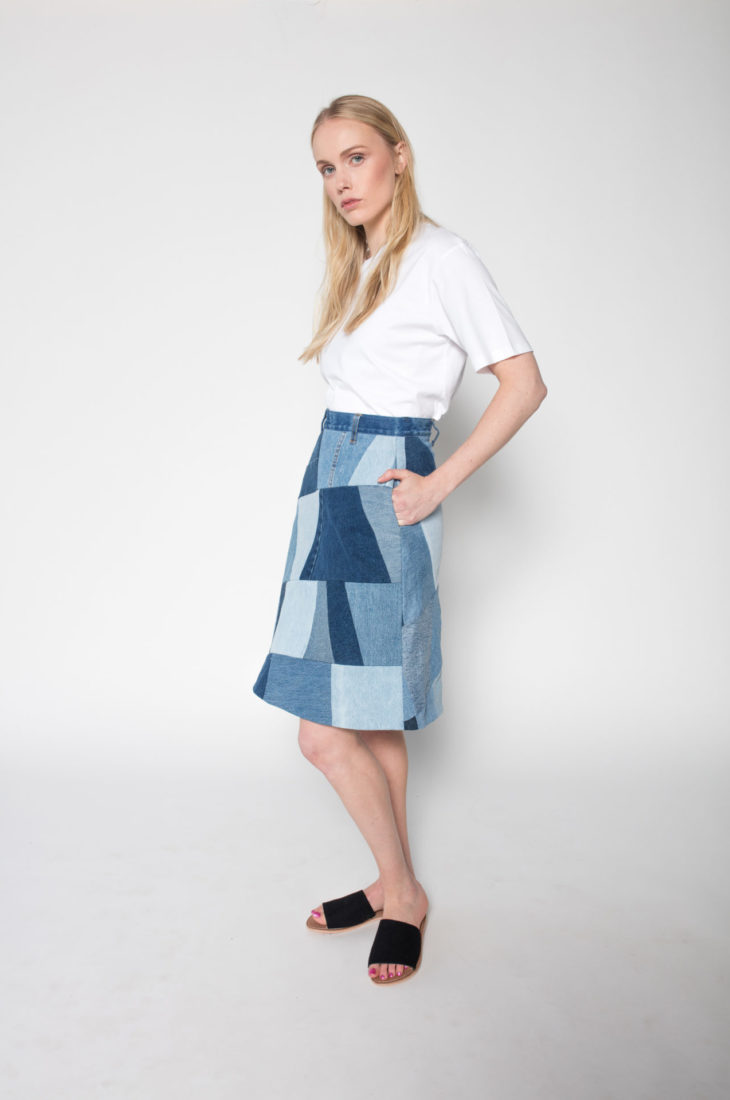Rolling Grenades Ksenia Schnaider Reworked Denim Patchwork Skirt
