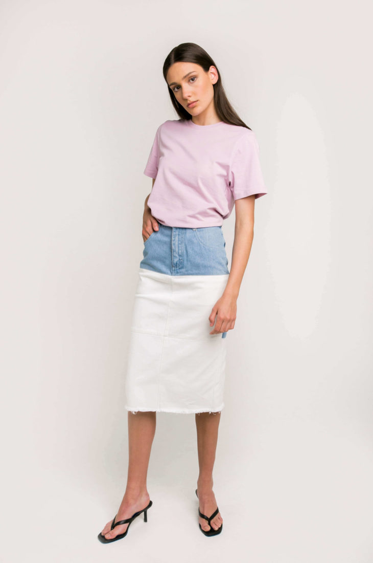Sustainable Denim Label Ksenia Schnaider's Reworked Denim Skirt
